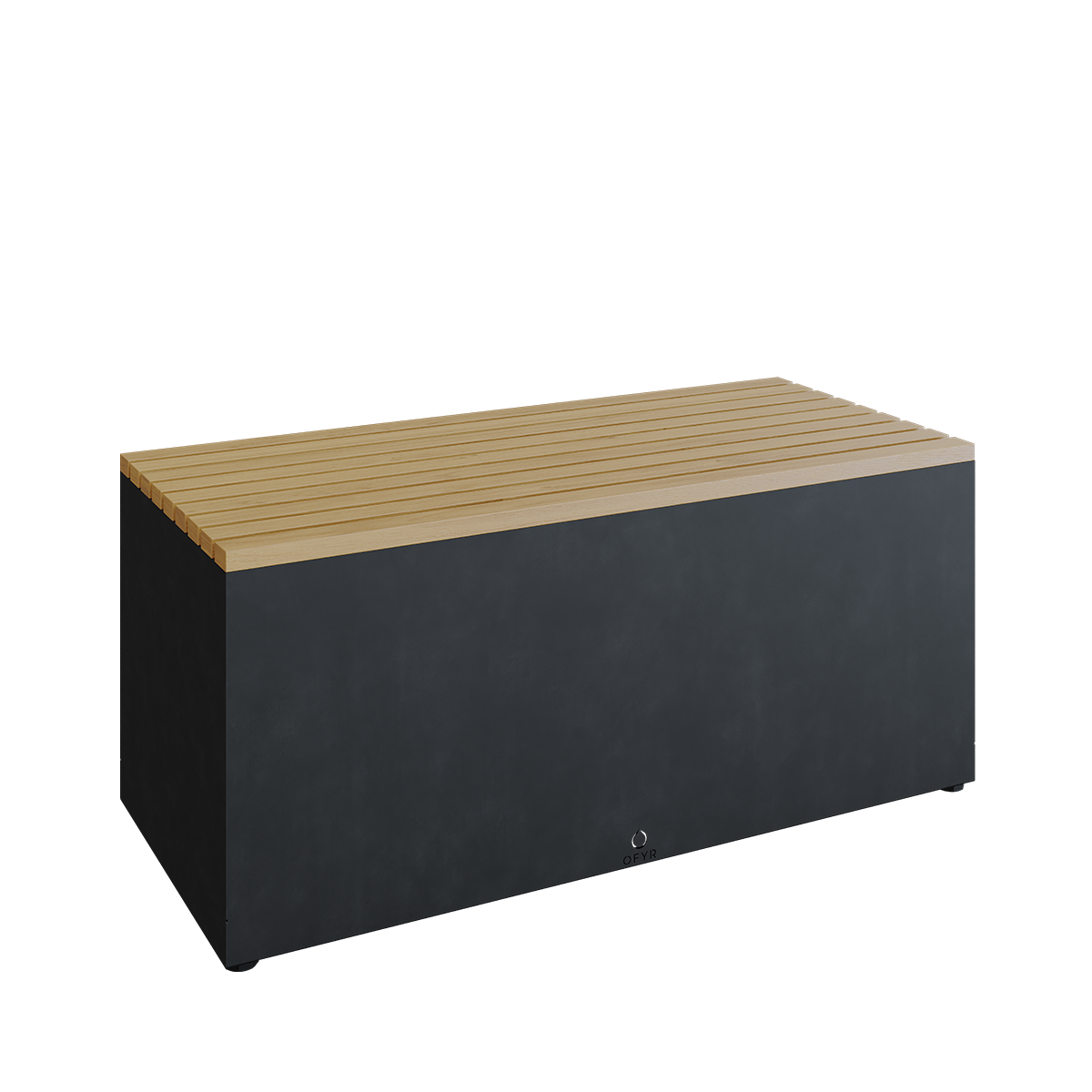 Schwarze Gartenbank