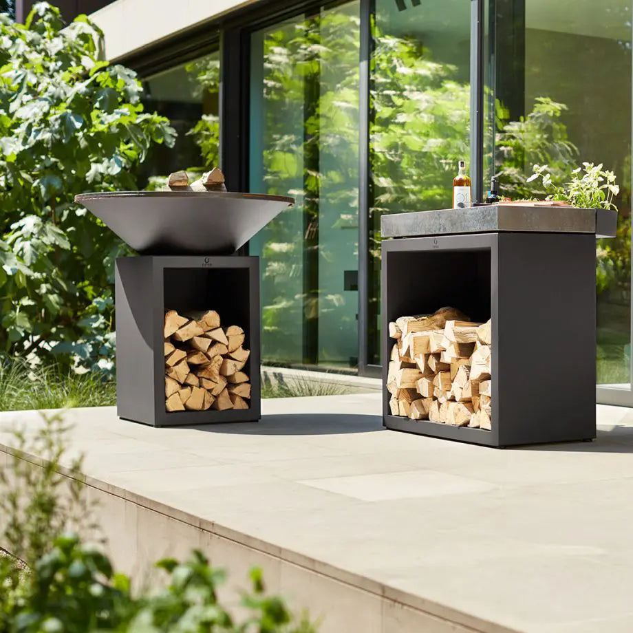 Brasero Classic+ Black 100 cm avec rangement