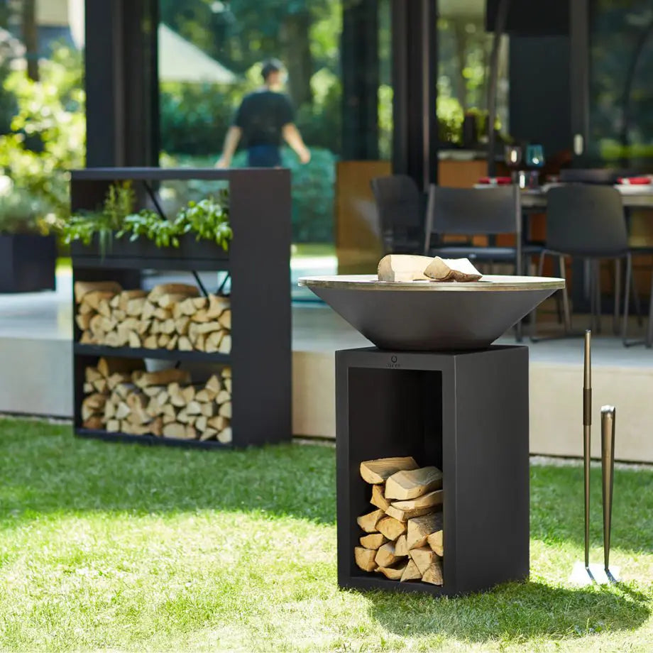 Black Fire Wood Storage Sideboard