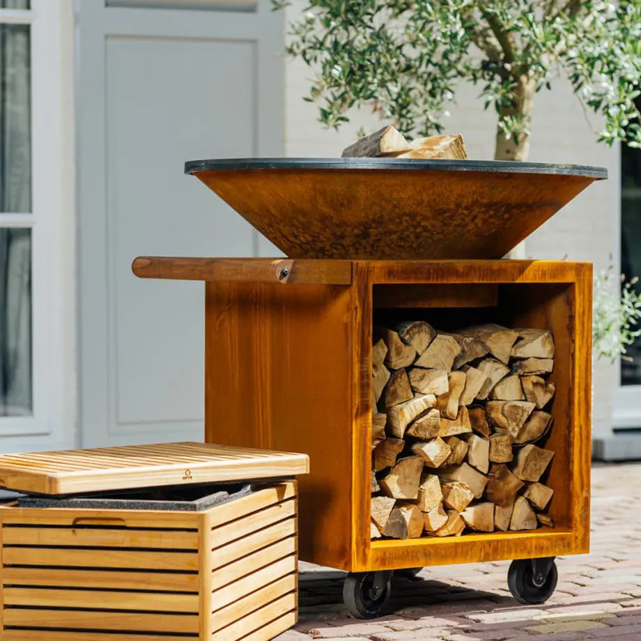 Brasero Classic Corten 100 cm PRO avec rangement