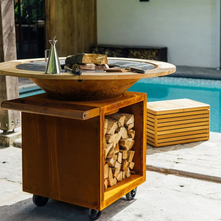 Brasero Classic Corten 100 cm PRO avec rangement