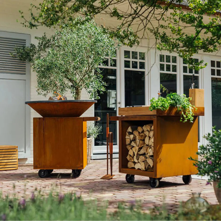 Brasero Classic Corten 100 cm PRO avec rangement