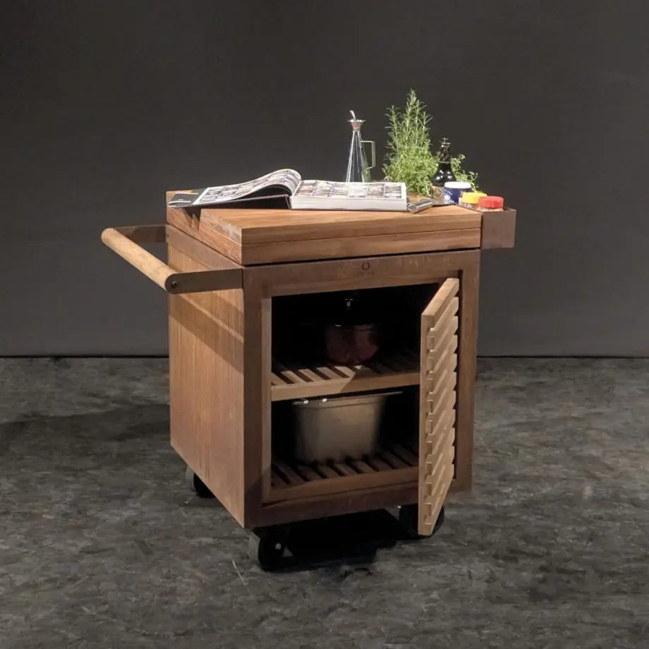 Small Einsatz mit Türe PRO aus Teakholz