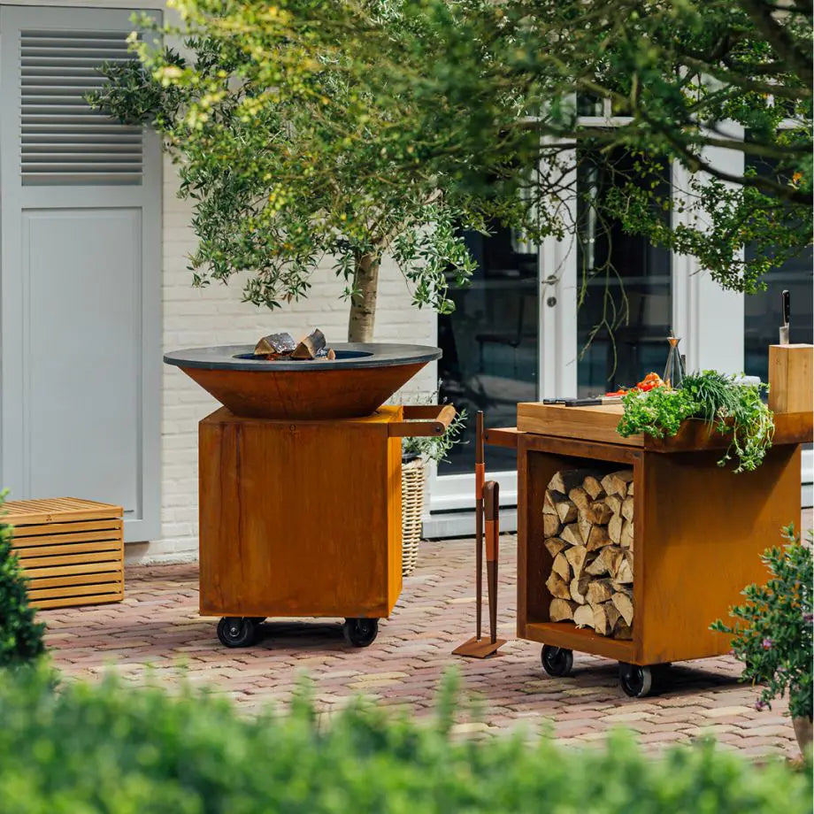 Classic 100 Corten Fire Grill on Wheels (PRO Model)